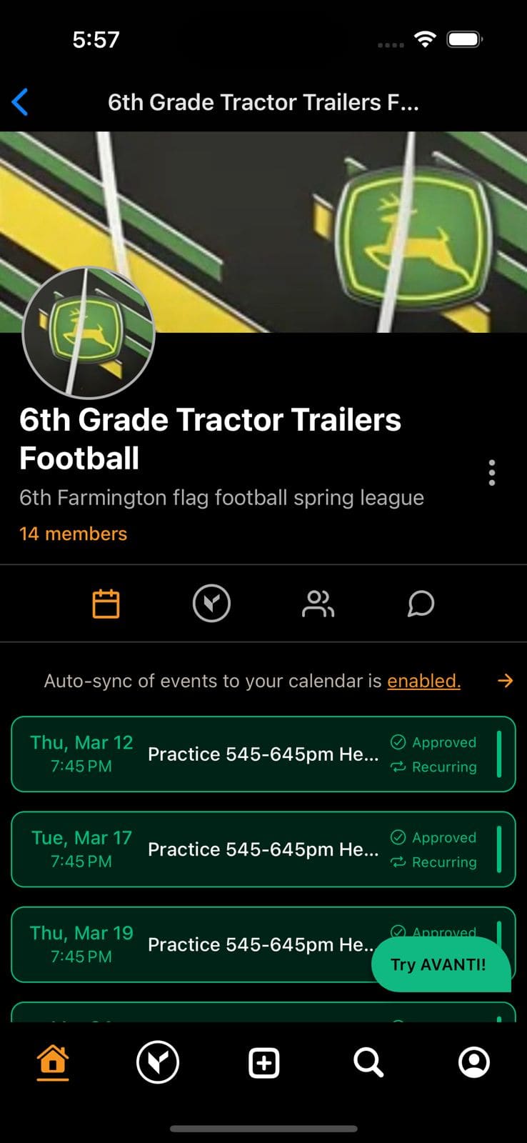 Mentor branded profile screen in VAI