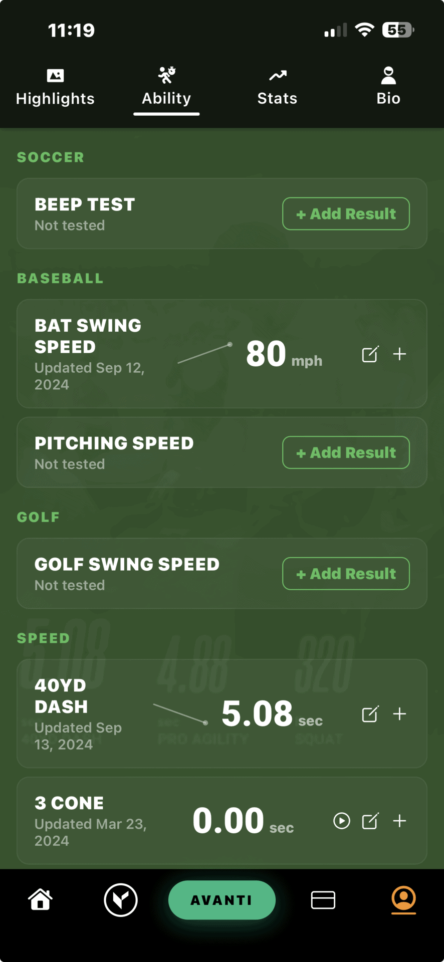 VAI Ability screen: combine metrics